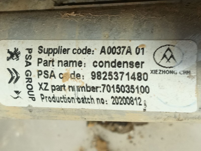 Recambio de condensador / radiador aire acondicionado para peugeot 2008 ii (ud_, us_, uy_, uj_, ur_, uc_) 1.2 puretech 100 refer