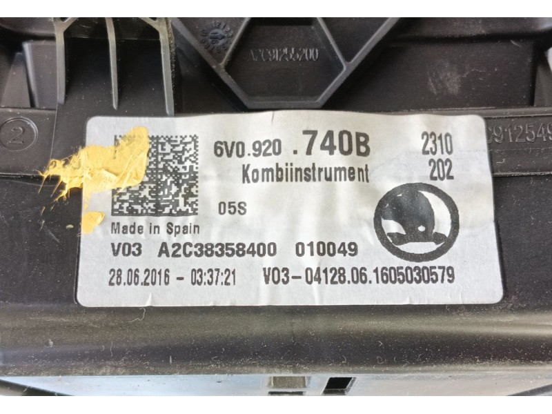 Recambio de cuadro instrumentos para skoda fabia iii (nj3) 1.2 tsi referencia OEM IAM   
