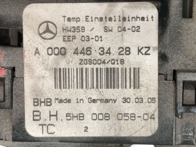 Recambio de mando calefaccion / aire acondicionado para mercedes-benz sprinter 3-t furgoneta (b903) 313 cdi (903.663, 903.662, 9