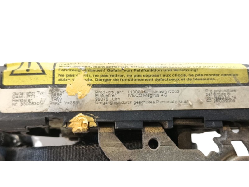 Recambio de cinturon seguridad delantero derecho para iveco daily iii furgoneta 35 s 13 v,35 c 13 v referencia OEM IAM 500324291