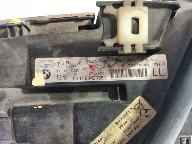 Recambio de faro derecho para bmw 3 (e90) 320 d referencia OEM IAM 63117161668  