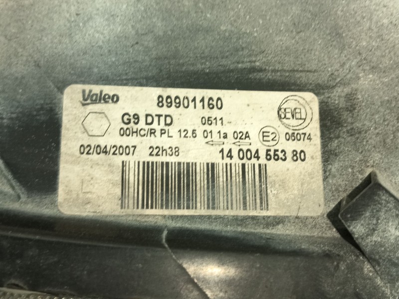 Recambio de faro derecho para fiat scudo furgoneta (270_, 272_) 2.0 d multijet referencia OEM IAM 0001400455380  