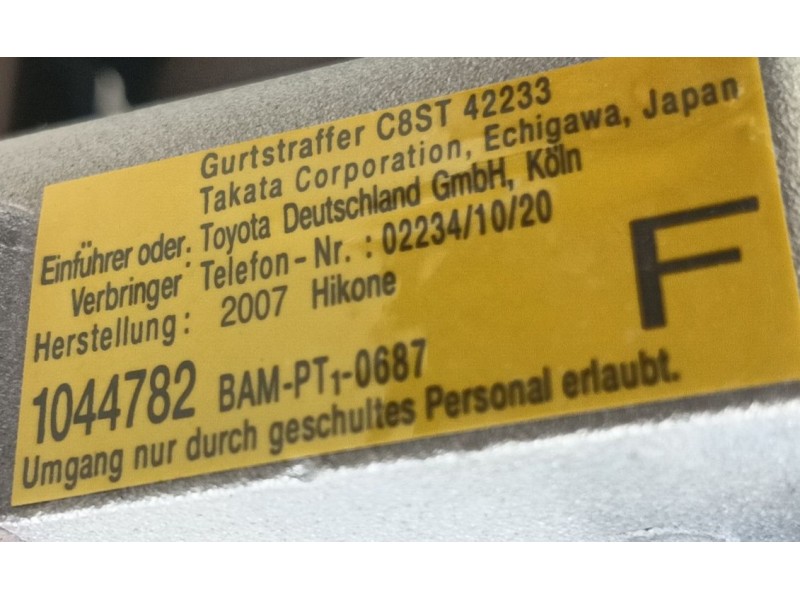 Recambio de cinturon seguridad trasero izquierdo para lexus is ii (_e2_) 220d (ale20) referencia OEM IAM   