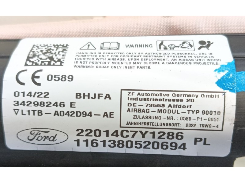 Recambio de airbag cortina delantero derecho para ford puma (j2k, cf7) 1.0 ecoboost referencia OEM IAM   