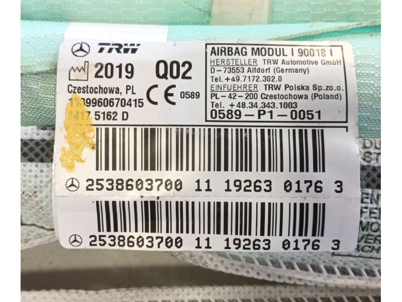 Recambio de airbag cortina delantero izquierdo para mercedes-benz glc (x253) 200 eq boost 4-matic (253.981) referencia OEM IAM  