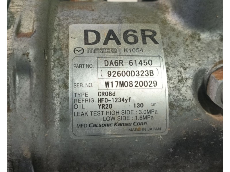 Recambio de compresor aire acondicionado para mazda cx-3 (dk) 1.5 skyactiv-d (dk2ws) referencia OEM IAM D11R61450  