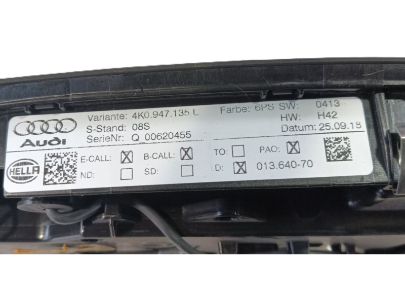 Recambio de luz interior delantera central para audi q8 (4mn, 4mt) 50 tdi mild hybrid quattro referencia OEM IAM 4K0947135AL6PS 