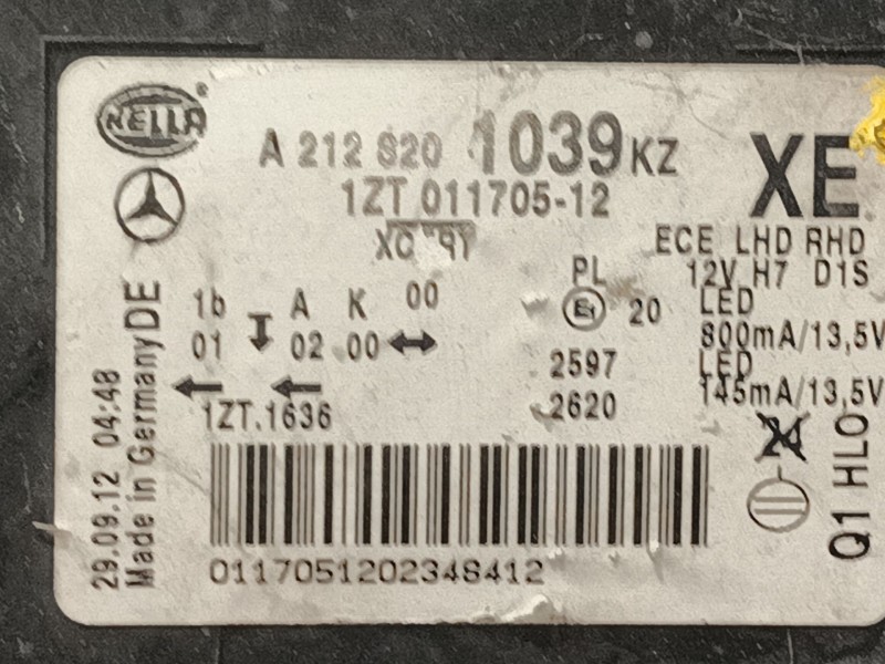 Recambio de faro derecho para mercedes-benz clase e (w212) e 220 cdi / bluetec (212.001, 212.002) referencia OEM IAM   