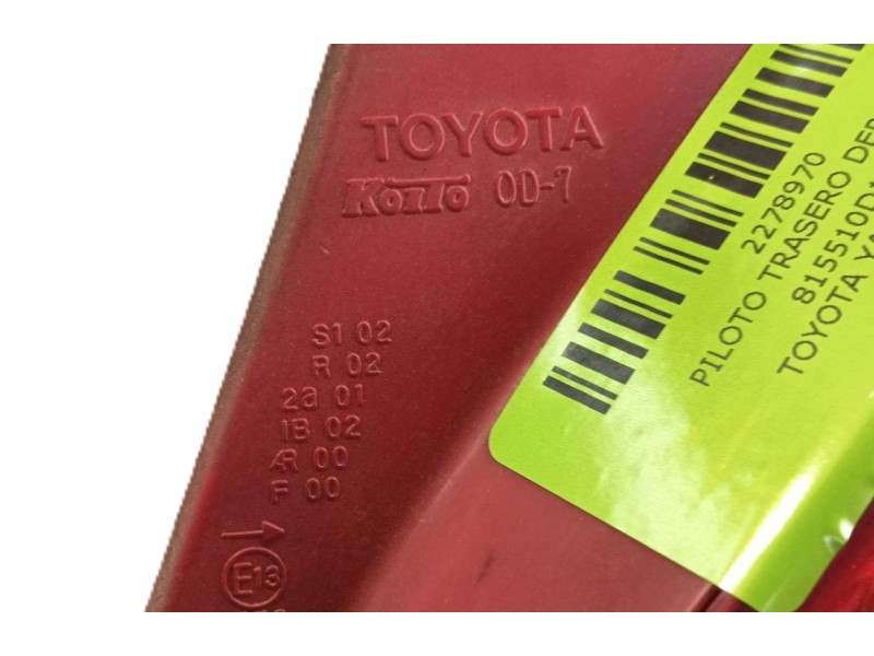 Recambio de piloto trasero derecho para toyota yaris (_p9_) 1.4 d-4d (nlp90_) referencia OEM IAM 815510D110  