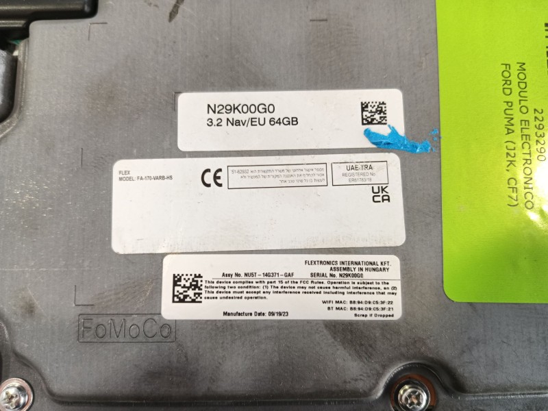 Recambio de modulo electronico para ford puma (j2k, cf7) 1.0 ecoboost referencia OEM IAM   