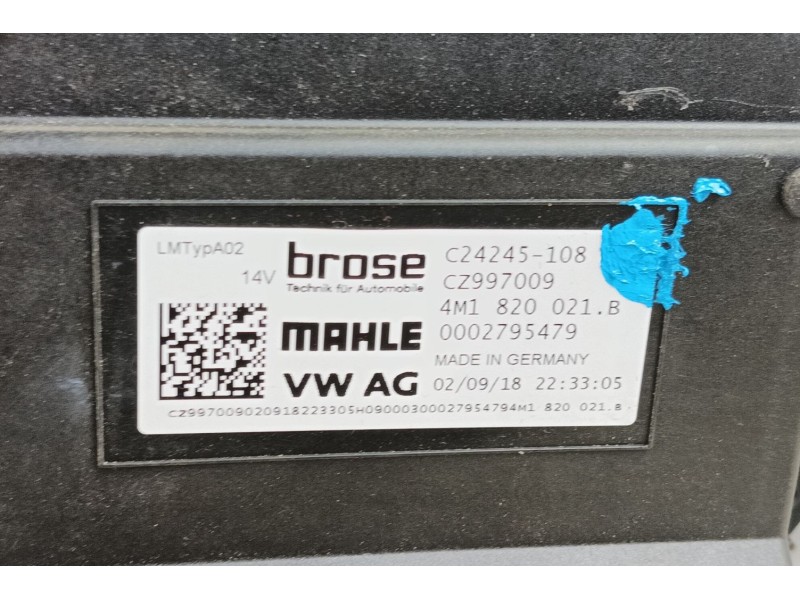 Recambio de ventilador calefaccion para audi q8 (4mn, 4mt) 50 tdi mild hybrid quattro referencia OEM IAM 4M1820021C  