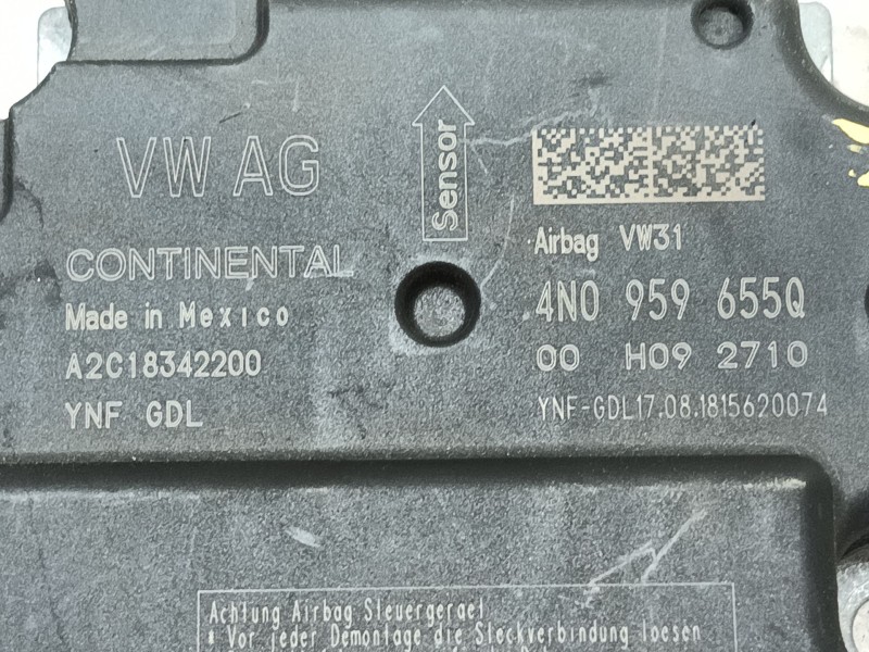 Recambio de centralita airbag para audi q8 (4mn, 4mt) 50 tdi mild hybrid quattro referencia OEM IAM 4N0959655Q A2C18342200 