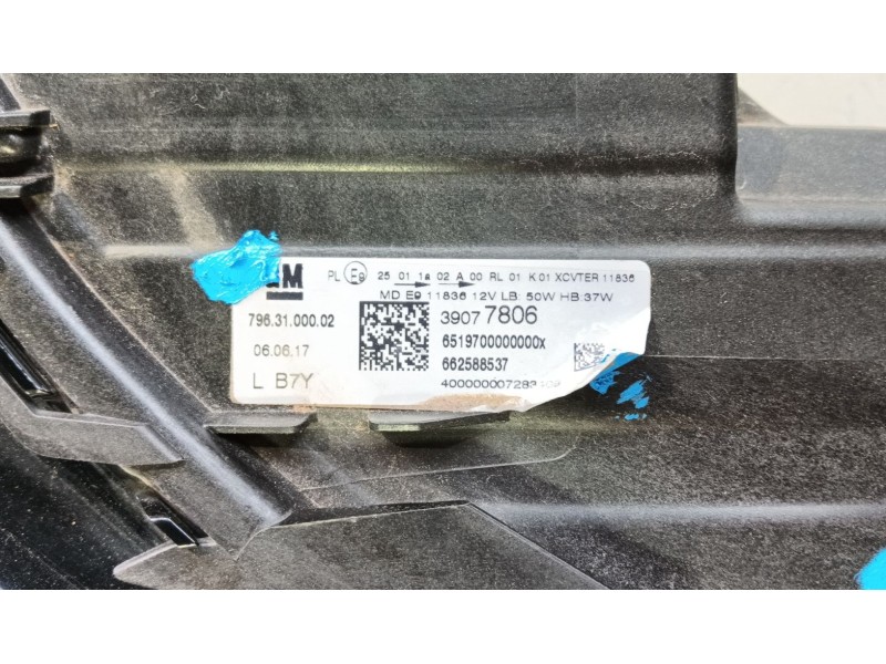 Recambio de faro izquierdo para opel astra k (b16) 1.4 turbo (68) referencia OEM IAM 39228805  