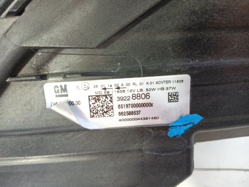 Recambio de faro derecho para opel astra k (b16) 1.4 turbo (68) referencia OEM IAM 39228806  