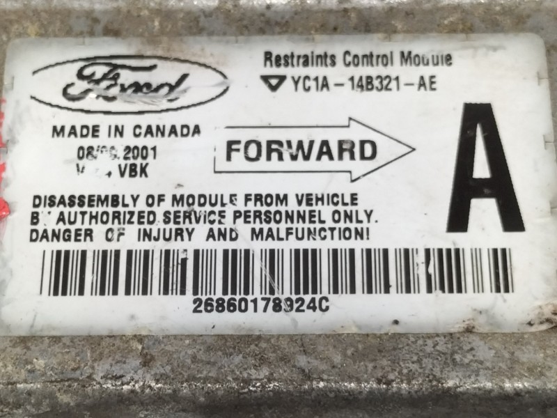 Recambio de centralita airbag para ford transit mod.2000 caja abierta referencia OEM IAM YC1A14B321AE  