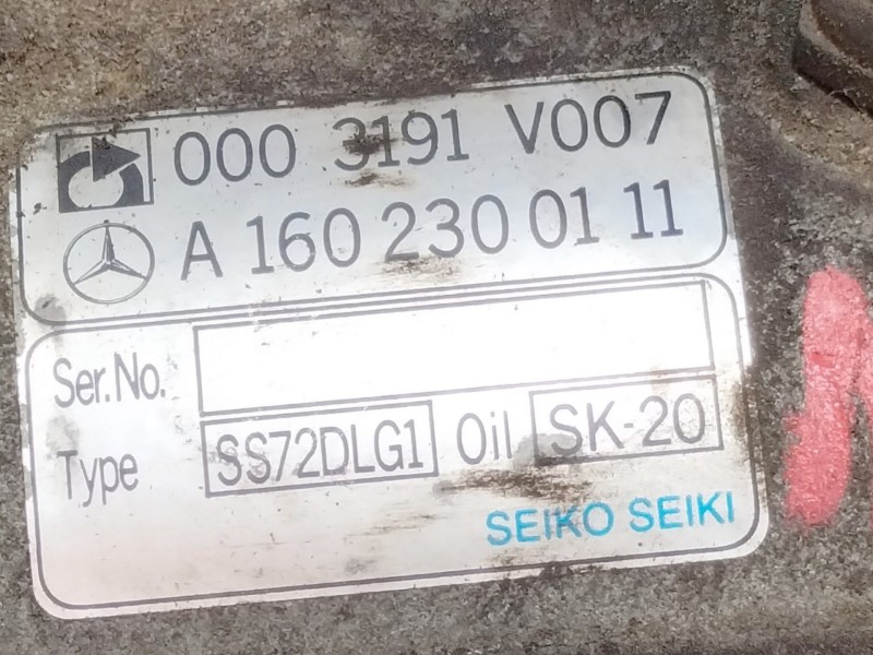 Recambio de compresor aire acondicionado para smart coupe passion referencia OEM IAM A1602300111  