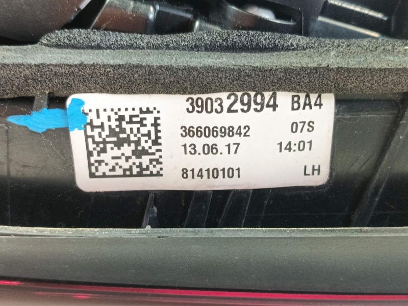 Recambio de piloto trasero izquierdo interior para opel astra k (b16) 1.4 turbo (68) referencia OEM IAM 39098794  