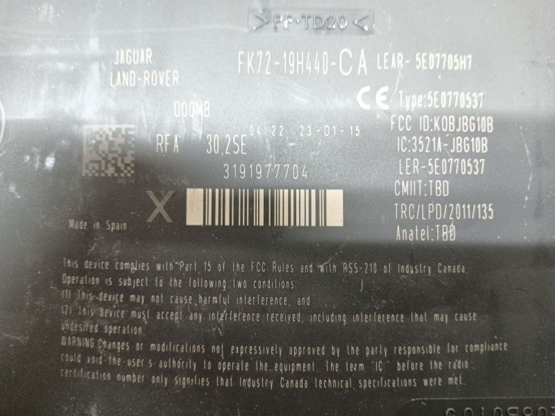 Recambio de modulo electronico para land rover range rover sport ii (l494) 4.4 sdv8 4x4 referencia OEM IAM   