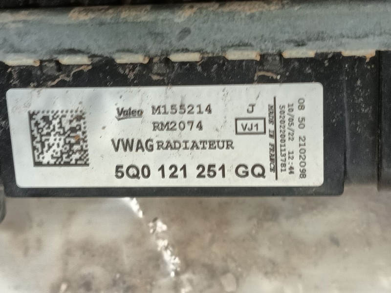 Recambio de radiador agua para cupra formentor (km7, kmp) 1.5 tsi referencia OEM IAM 5Q0121251HS  