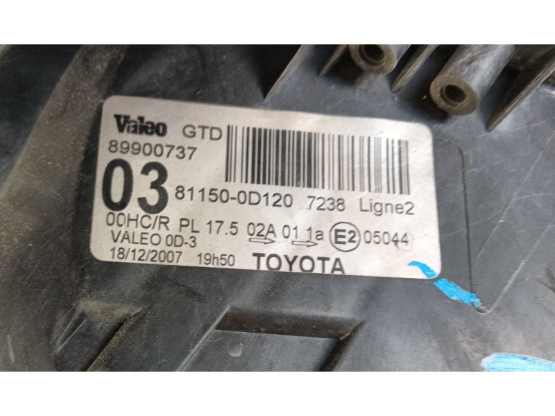 Recambio de faro izquierdo para toyota yaris (_p9_) 1.3 vvt-i (scp90_) referencia OEM IAM 811700D120  