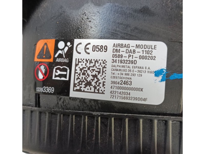 Recambio de airbag delantero izquierdo para opel astra k (b16) 1.4 turbo (68) referencia OEM IAM 39042463  