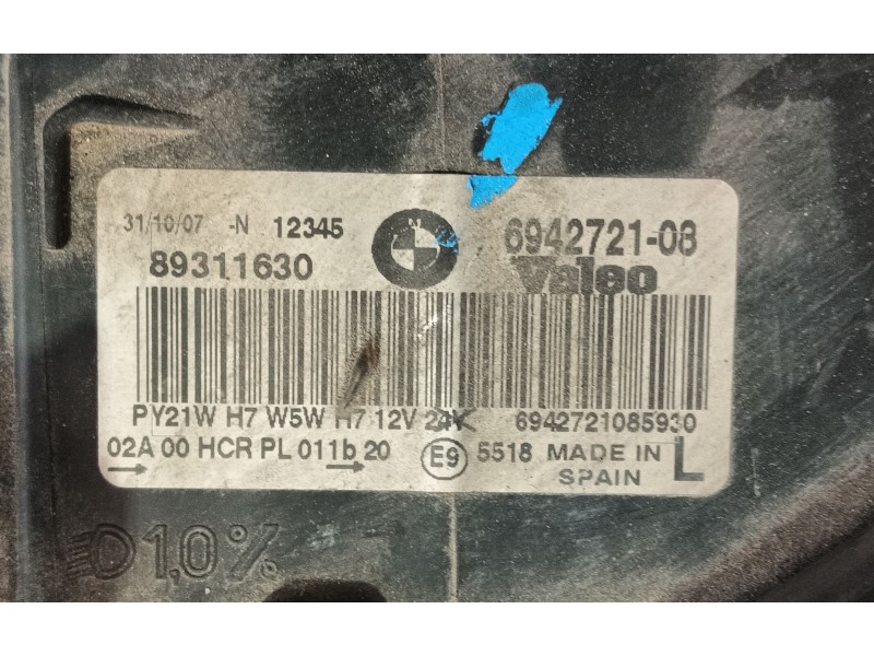 Recambio de faro izquierdo para bmw 3 (e90) 320 d referencia OEM IAM 63116942721  