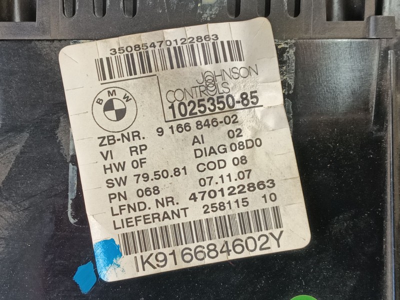 Recambio de cuadro instrumentos para bmw 3 (e90) 320 d referencia OEM IAM   