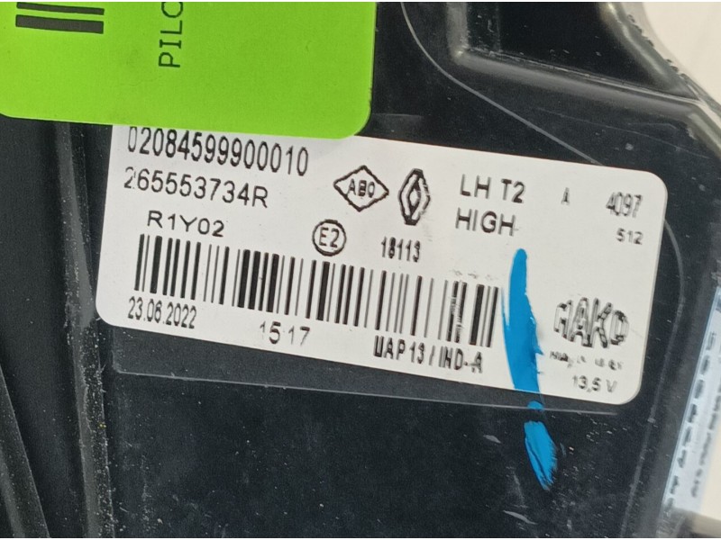 Recambio de piloto trasero izquierdo interior para renault captur ii (hf_) tce 140 (hfn0) referencia OEM IAM 265553734R  