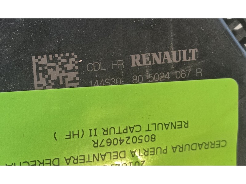 Recambio de cerradura puerta delantera derecha para renault captur ii (hf_) tce 140 (hfn0) referencia OEM IAM 805024067R  