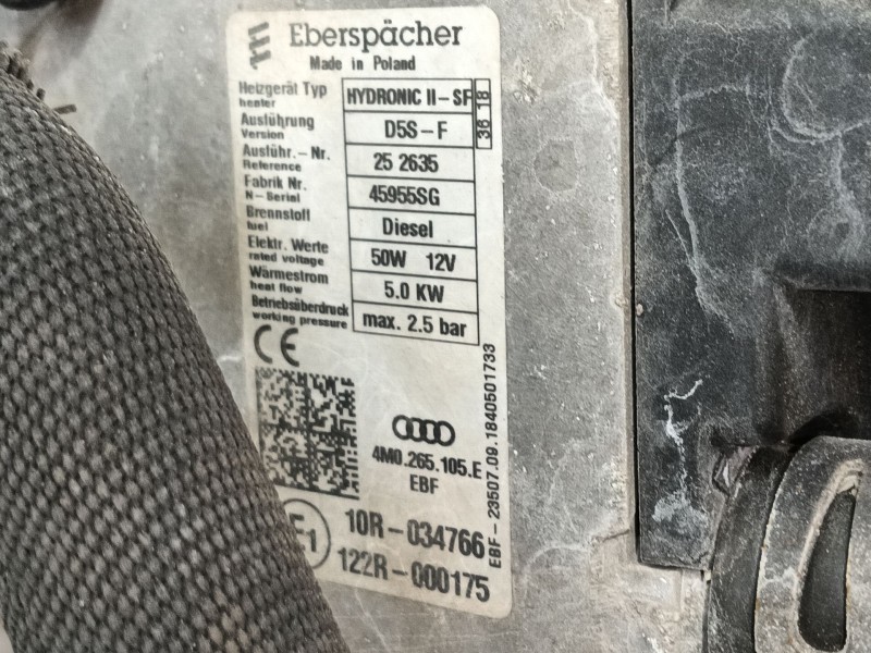 Recambio de calentador auxiliar para audi q8 (4mn, 4mt) 50 tdi mild hybrid quattro referencia OEM IAM 4M0265105E 4M0265081AG 