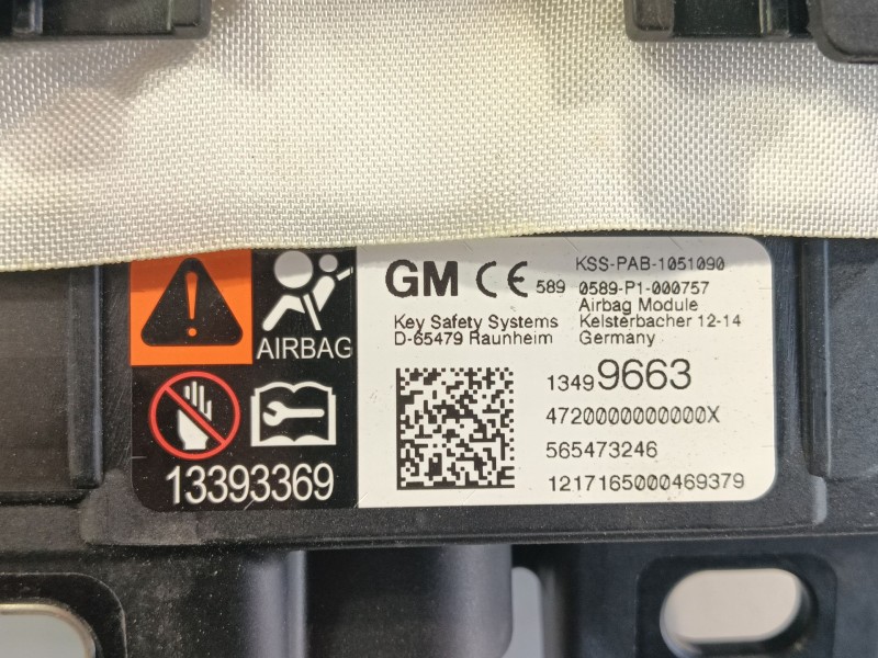 Recambio de airbag delantero derecho para opel astra k (b16) 1.4 turbo (68) referencia OEM IAM 39132816  