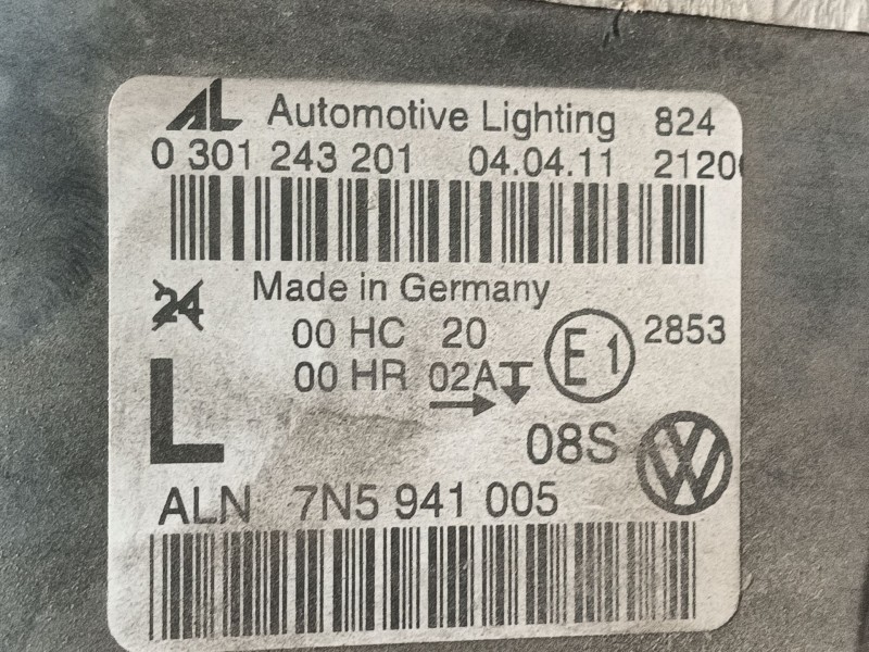 Recambio de faro izquierdo para seat alhambra (710, 711) 2.0 tdi referencia OEM IAM 7N5941005F 0301243201 
