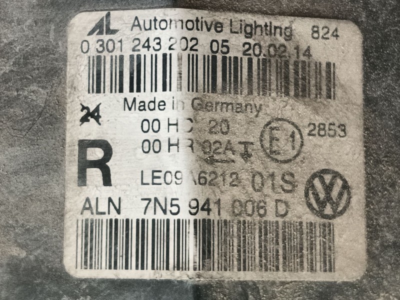 Recambio de faro derecho para seat alhambra (710, 711) 2.0 tdi referencia OEM IAM 7N5941006F  