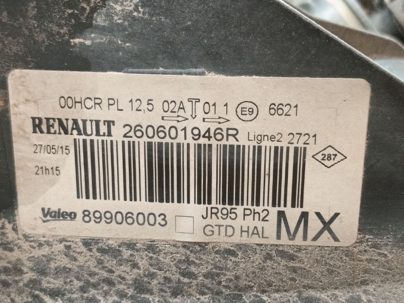 Recambio de faro izquierdo para renault scénic iii (jz0/1_) 1.5 dci referencia OEM IAM 260606760R  