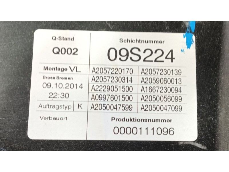 Recambio de elevalunas delantero izquierdo para mercedes-benz clase c (w205) c 180 bluetec / d (205.036) referencia OEM IAM A205