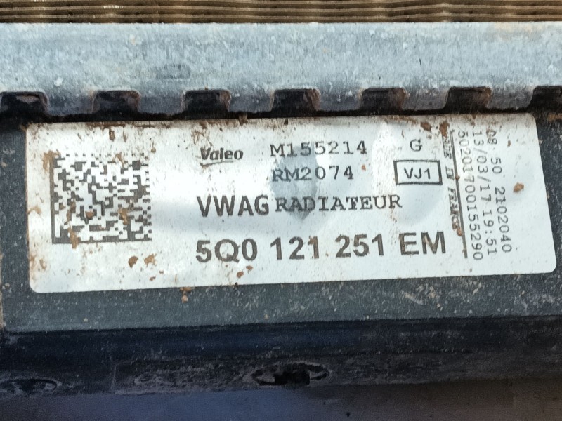 Recambio de radiador agua para volkswagen tiguan (ad1, ax1) 1.4 tsi referencia OEM IAM 5Q0121251GB  