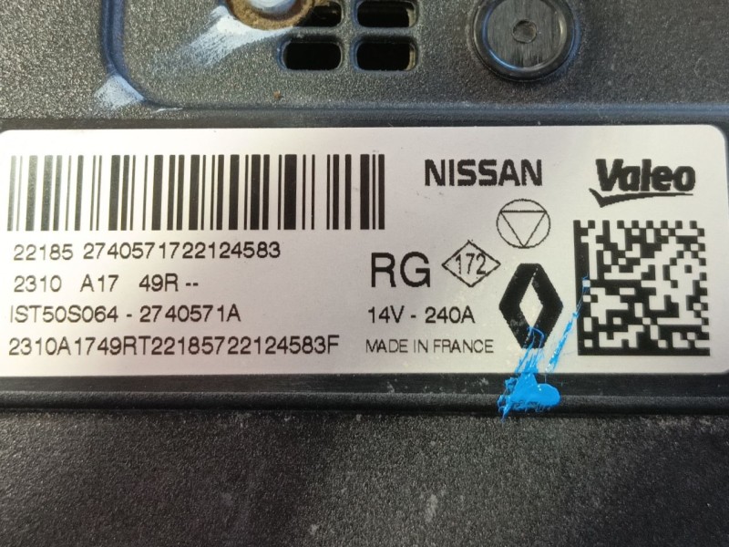 Recambio de alternador para renault captur ii (hf_) tce 140 (hfn0) referencia OEM IAM 2310A1749R / VERE8411  