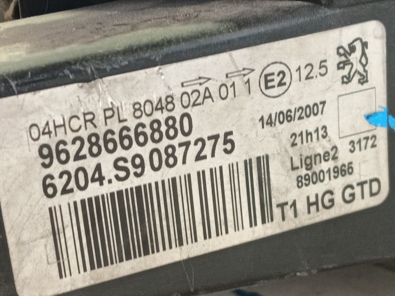 Recambio de faro izquierdo para peugeot 206 hatchback (2a/c) 2.0 hdi 90 referencia OEM IAM   