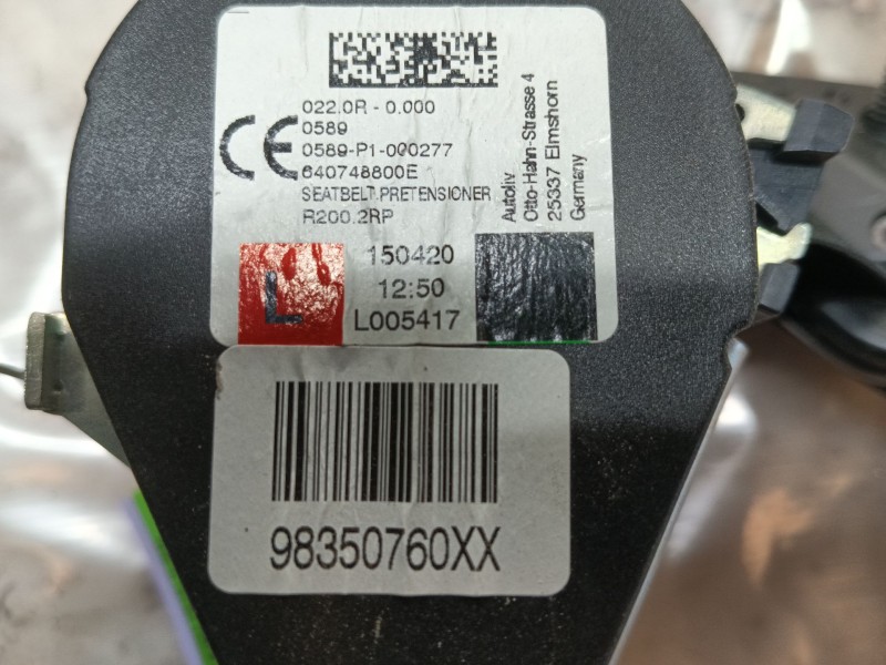 Recambio de cinturon seguridad trasero izquierdo para opel corsa f (p2jo) corsa-e (68) referencia OEM IAM   