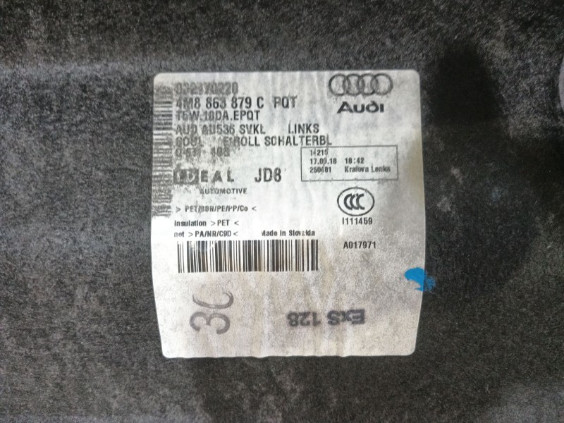 Recambio de recubrimiento trasero izquierdo para audi q8 (4mn, 4mt) 50 tdi mild hybrid quattro referencia OEM IAM 4M8863879CPQT 