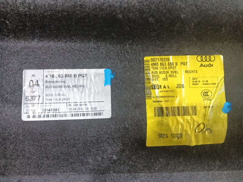 Recambio de recubrimiento trasero derecho para audi q8 (4mn, 4mt) 50 tdi mild hybrid quattro referencia OEM IAM 4M8863880BPQT 4M