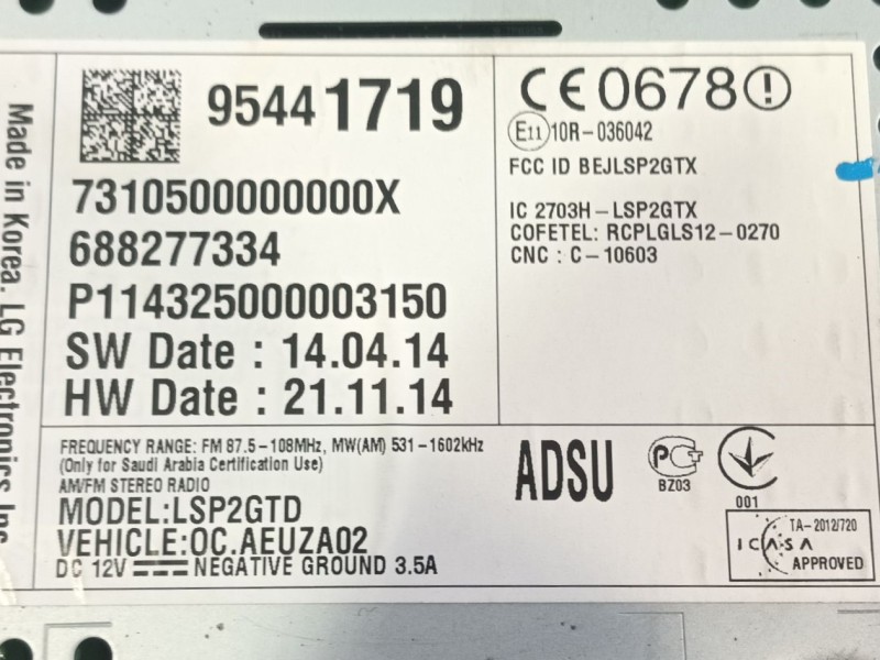 Recambio de pantalla multifuncion para opel corsa e (x15) 1.4 (08, 68) referencia OEM IAM   