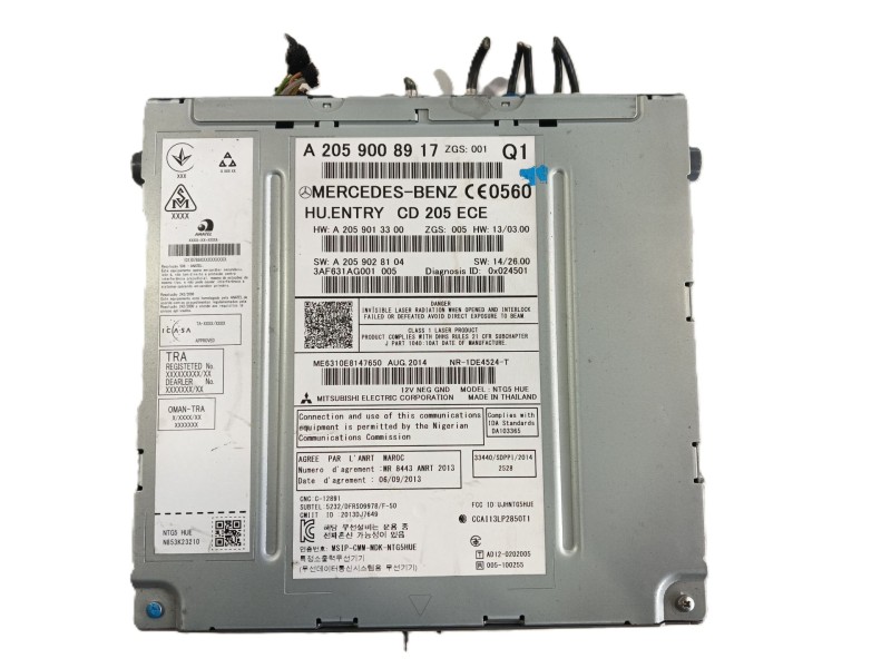 Recambio de sistema audio / radio cd para mercedes-benz clase c (w205) c 180 bluetec / d (205.036) referencia OEM IAM A205900843