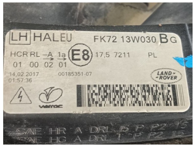 Recambio de faro izquierdo para land rover discovery sport (l550) 2.0 d referencia OEM IAM LR137226  