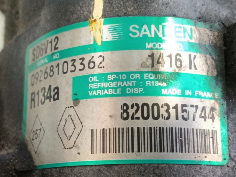 Recambio de compresor aire acondicionado para renault kangoo (kc0/1_) 1.5 dci (kc08, kc09) referencia OEM IAM 7701449969 / 82008