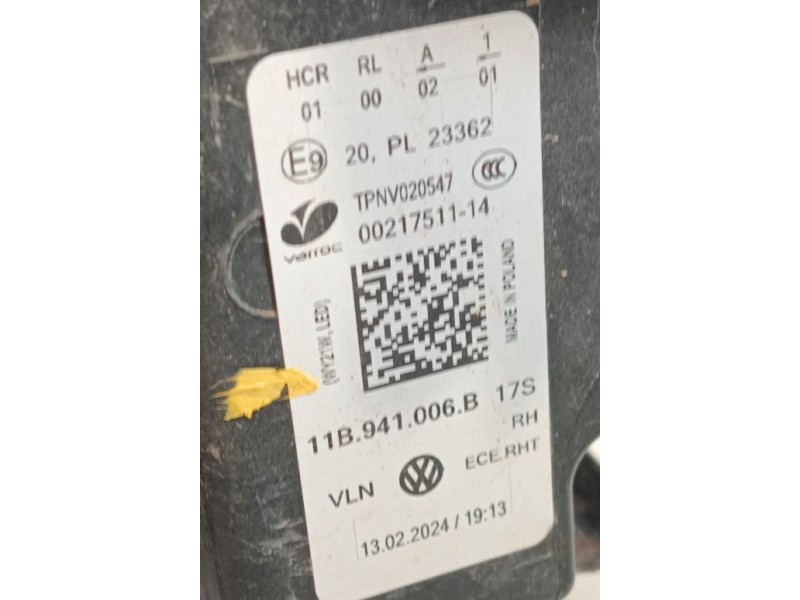 Recambio de faro derecho para volkswagen id.4 (e21) pro eléctrico referencia OEM IAM 11B941030B  