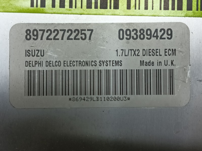 Recambio de centralita motor uce para opel corsa c (x01) 1.7 dti (f08, f68) referencia OEM IAM 9389429 8972272257 