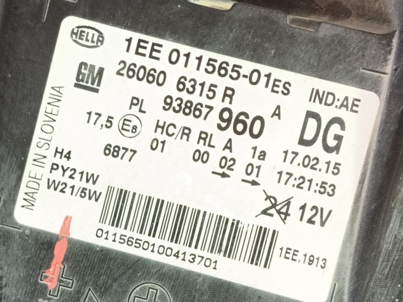 Recambio de faro izquierdo para opel vivaro b furgoneta (x82) 1.6 cdti (05) referencia OEM IAM 95527865 / VERE0593  