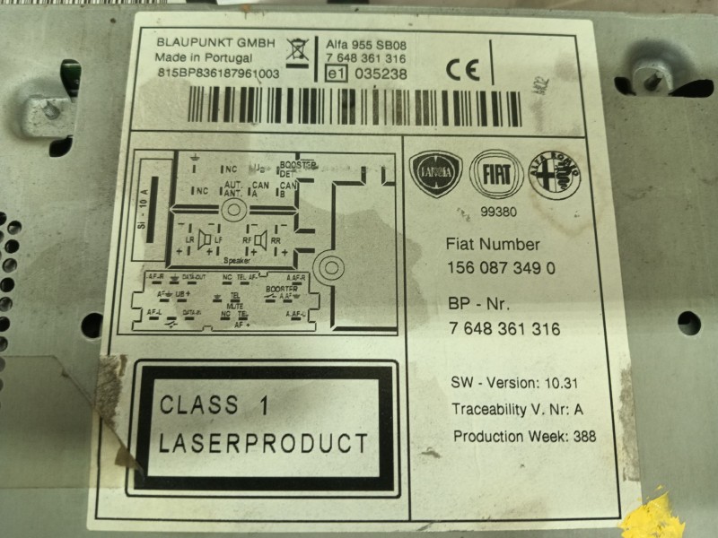 Recambio de sistema audio / radio cd para alfa romeo mito (955_) 1.4 tjet (955axa1b) referencia OEM IAM   