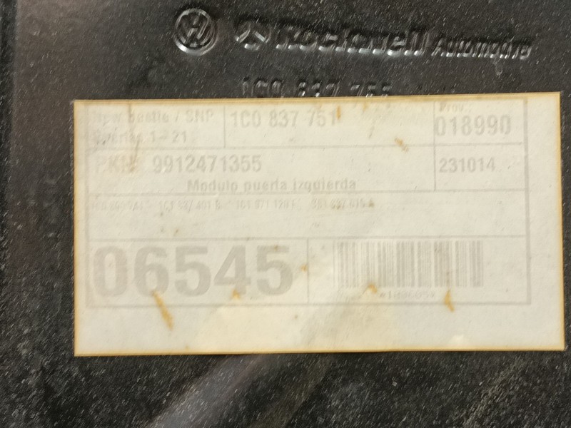 Recambio de elevalunas delantero izquierdo para volkswagen new beetle (9c1, 1c1) 2.0 referencia OEM IAM 1C0837655C  